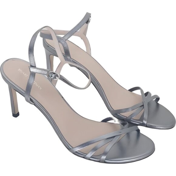 Stuart Weitzman Starla Metallic Ankle Strap Sandals 10B US 40.5 EU - Picture 4 of 6